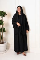 عباية انترنت بكلفة ناعمة سوداء