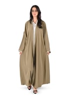 عباية انترنت بني بتطريز ابيض