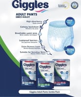 جيجلز giggles حفاضات كلوت للبالغين، مقاس M من 30 ق...