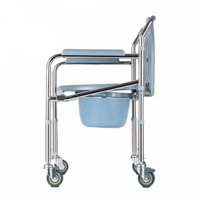 كرسي حمام متحرك بكفرات مقاس 45 سم