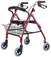 مشاية تسوق كبار السن بمقعد وساند للظهر مع أربع كفر...