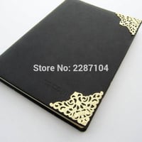 زوايا الكتب والصناديق فضي وذهبي درزن 12 حبه