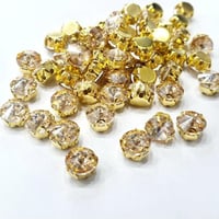 فصوص كريستال مدور بقاعده مقاس 10 ملم