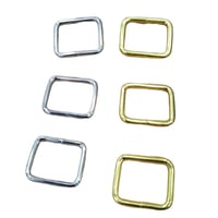 حلقات مستطيلة معدنية للشنط ذهبي و فضي الدرزن 12 حب...