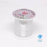 خيط مطاط للاساور والاكسسوارات لون ابيض لفه 10 متر