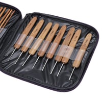 طقم سنارات كروشيه خشبية مكونة من 20 قطعه