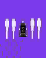 بكج الشحن السريع 49 ريال | شاحن سيارة PD 30W + كاب...