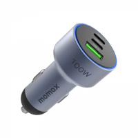 شاحن سيارة موماكس بثلاث منافذ منفذ USB ومنفذين USB...