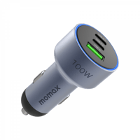 شاحن سيارة موماكس بثلاث منافذ منفذ USB ومنفذين USB...