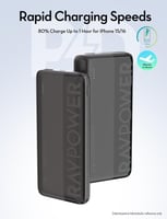 بكج بطاريتين راف باور بقوة 20 واط بسعة 10000 + 200...