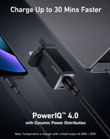 شاحن جداري انكر بقوة 65 واط بمنفذين تايب سي بتقنية...