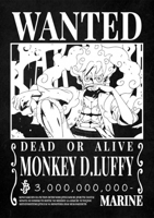 wanted luffy - black