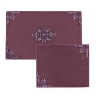 طقم دعاسات مطرزة Bianca لون عنابي