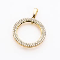 برواز جنيه ذهبي دائري مزخرف بالزركون (دورين) 