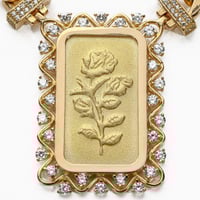 سلسال جنزير ذهب مع طبعة سبيكة وبرواز (18134)