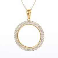 برواز جنيه ذهبي دائري مزخرف بالزركون (دورين) 