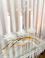 حامل شموع ثلاثي ، اللون ذهبي