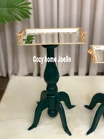 طقم طاولة من قطعتين بتصميم مميز ، صينية ثابته ستيل