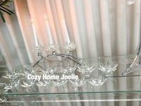 طقم كاسة و فنجان مع حامل فنجان و شاي ورد كريستال