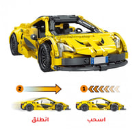سيارة البراعة السباقة أصفر 378 قطعة