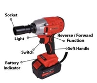 دريل مفك كفرات شحن مقاس واحد بطاريتين 68 فولت