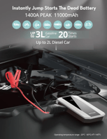 راف باور مشغل سيارة وبطارية بسعة 11000 ملي امبير ب...