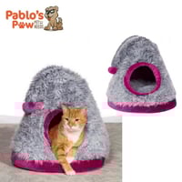 بريفیو بیت على قبعة مريحة للقطط لون رمادي وفوشيا P...