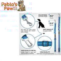 حزام الأمان للكلاب مع وصلة مطاطية بنجي أزرق 53 سم...