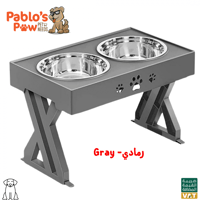 طاولة وعاء مرتفعة للكلاب لون أسود قابلة للتعديل(شا...
