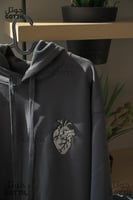 هودي شتوية ببطانة فرو ناعم لون رمادي