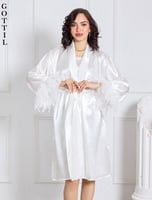 روب عروس ريش كم