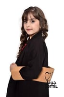 فروة اطفال أسود بحزام خلفي