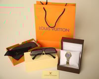 بكج نسائي ساعة ونظارة لويس فيتون