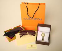 بكج نسائي ساعة ونظارة لويس فيتون