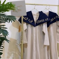 عباية تخرج موديل وشاح مخيط