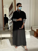 عباية بديزاين صوف ابيض