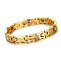 سوار الطاقة الطبي للنساء مطلي ذهب مزين بأحجار