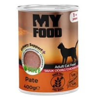 ماي فوود معلبات قطط بالغة مهروس الدجاج مع كبد الدج...