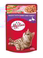 ظرف طعام رطب للقطط بالديك الرومي والارانب