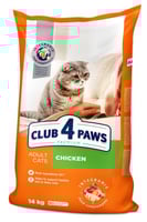 طعام جاف للقطط البالغة بالدجاج CLUB 4 PAWS