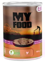 ماي فوود معلبات قطط بالغة مهروس الدجاج مع كبد الدج...