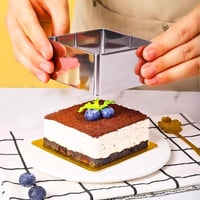 قالب حلقة كيك موس مربع الشكل من الستانلس ستيل من ق...