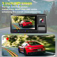 داش كام للسيارة فور كي 4K ثلاثية العدسات امامي خلف...