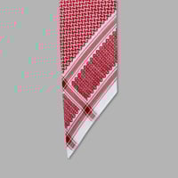 شماغ البيان الفضي الأحمر