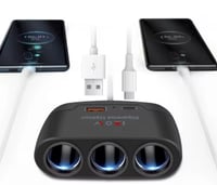 توصيلة شاحن ولاعة من مخرج لـ 3 مخارج للسيارة تدعم...