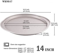 صينية بيتزا 42 سم كبيرة غير لاصقه للخبز في الفرن