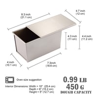 قالب خبز التوست مسطح 450 جرام - وسط