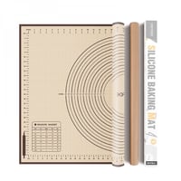 مفرش سيليكون فرد وخبز العجين في الفرن مع القياسات