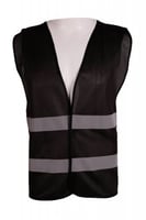 سترة سلامة متوسطة مصممة بلاصق لون أسود | Black Col...