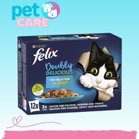 طعام رطب للقطط فيليكس مكون من سمك مع جيلي من بيوري...